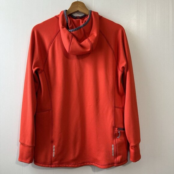 LL BEAN Mens Mountain Fleece Half Zip Orange Outdoors Sz M Regular Pullover - Picture 14 of 16